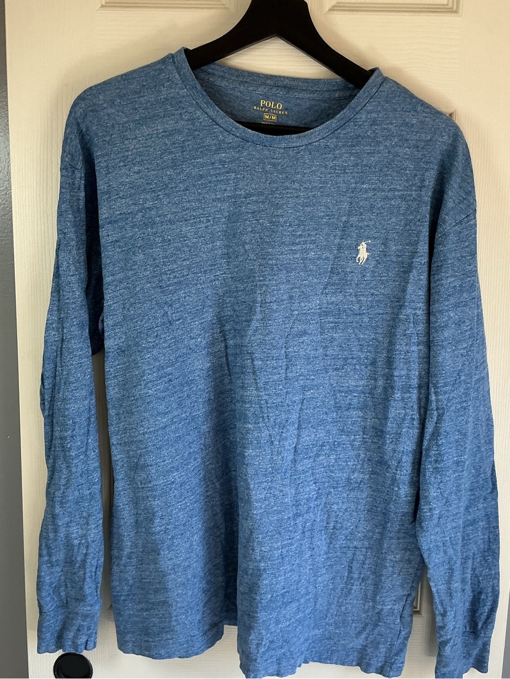 Polo by Ralph Lauren Men’s Long Sleeve Crewneck - Heather Blue